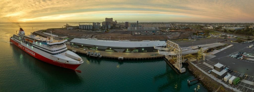 Aerial Panorama Spirit of Tas sunrise 7th dec 2023 3